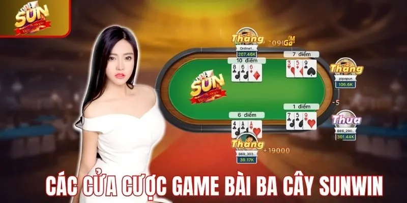 Những hình thức cược trong ba cây Sunwin